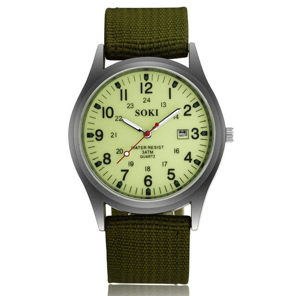 Casual woven nylon strap men's watch