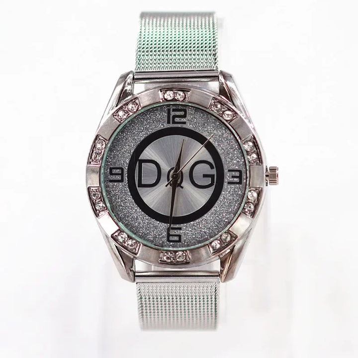 Fashion Luxury Watch Crystal Quartz Female Watch Gold Silver Stainless Steel Ladies Dress Watch