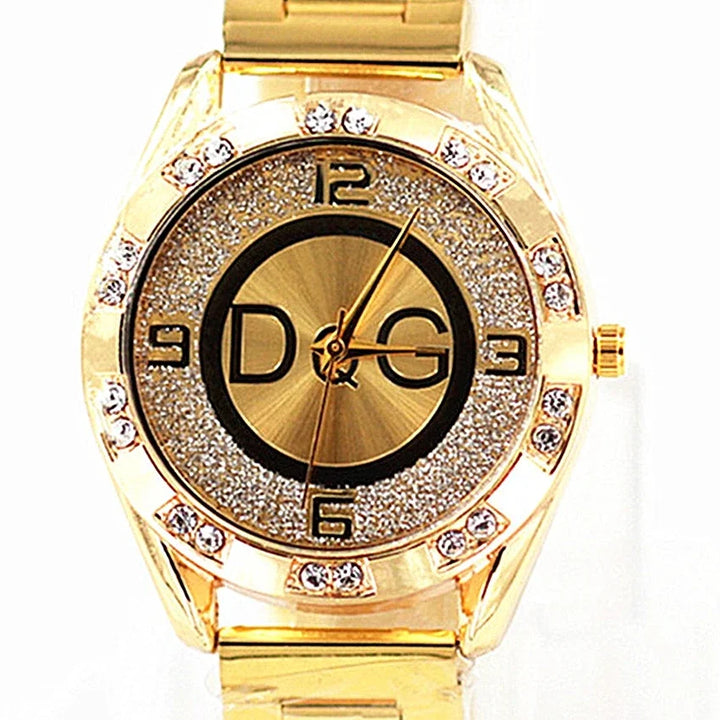 Fashion Luxury Watch Crystal Quartz Female Watch Gold Silver Stainless Steel Ladies Dress Watch