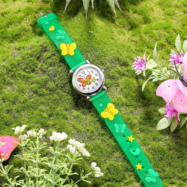 Children's Quartz Watch with Cute Butterfly Design - Multiple Colors